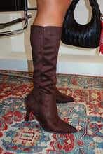 Zama Knee High Heel Boots - Brown Suede