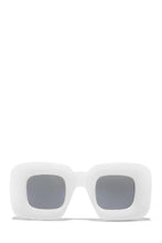 Load image into Gallery viewer, White Frame Sunglasses With Gray Lenses

