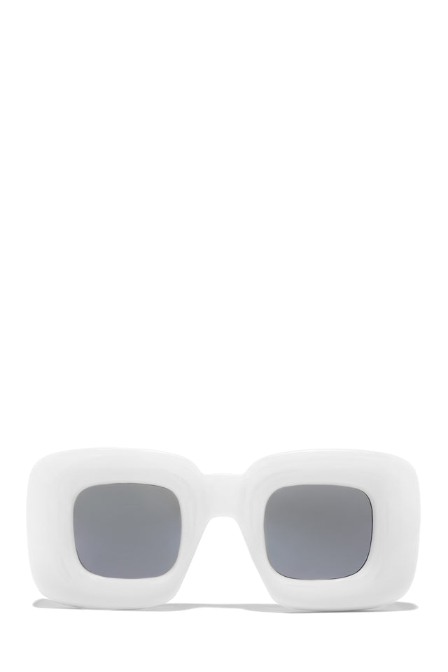 Load image into Gallery viewer, White Sunglasses With Gray Uv Protection Lenses
