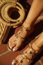 Load image into Gallery viewer, Women Wearing Gold Sandals
