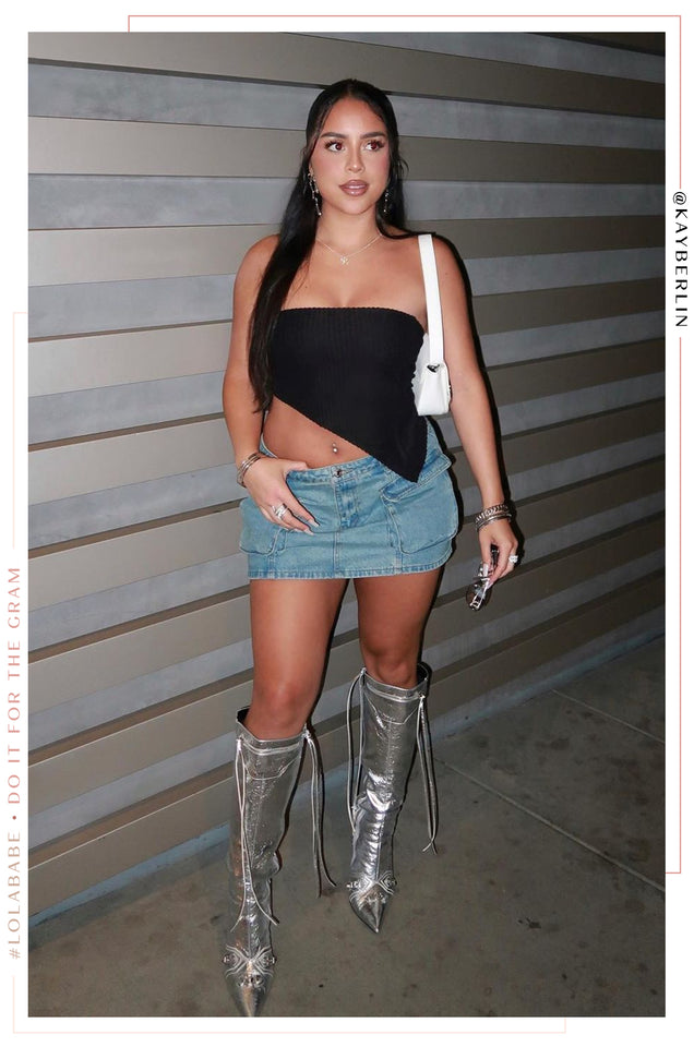 Load image into Gallery viewer, Adison Metallic Knee High Boots - Silver
