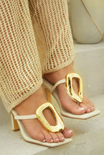 Load image into Gallery viewer, Adonna Thong Strap Mule Heels - Cream ** LEAVE PRIVATE ** SENDING BACK TO COMPANY ** 10/3
