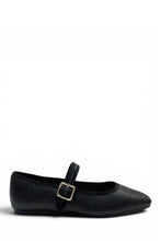 Load image into Gallery viewer, Eleni Mary Jane Raffia Flats - Black
