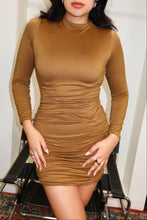 Load image into Gallery viewer, Alexis Long Sleeve Mini Dress - Camel
