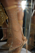 Load image into Gallery viewer, Women Wearing Nude Fishnet Heels
