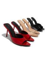 Load image into Gallery viewer, Naiya Open Pointed Toe Mule Heels - Black
