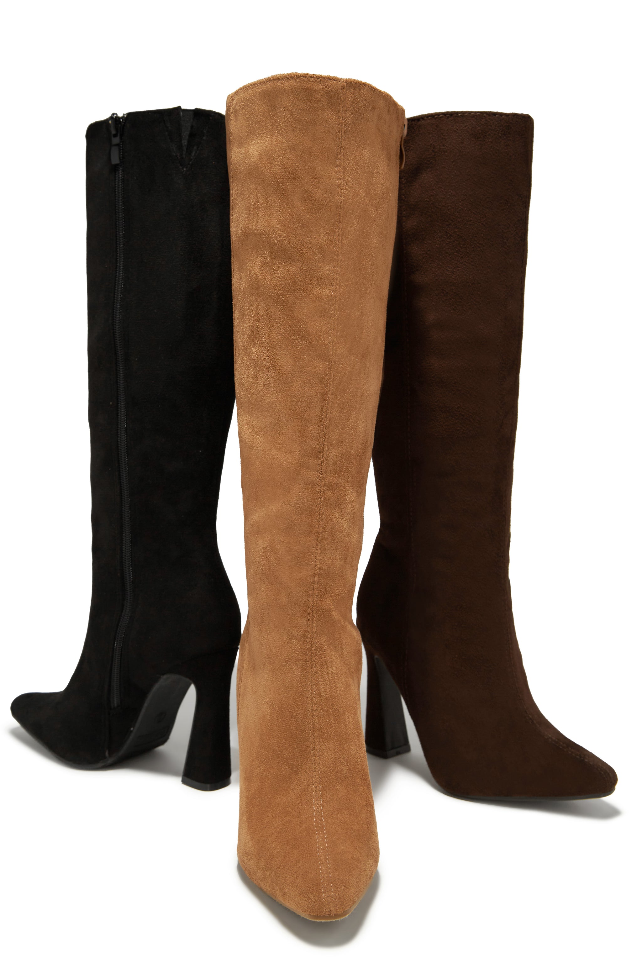 Miss Lola | Stella Black Knee High Heel Boots – MISS LOLA