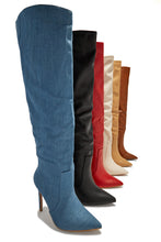 Load image into Gallery viewer, Keep My Cool High Heel Boots - Denim
