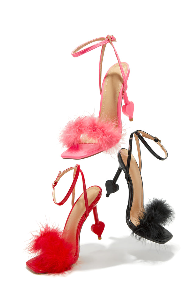 Load image into Gallery viewer, All Colors Available - Pink, Red and Black Single Sole Fur Heels
