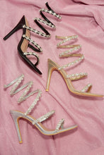 Load image into Gallery viewer, All Colors for Around The Ankle Coil Heels - Black, Gold-Tone and Silver-Tone
