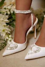 Load image into Gallery viewer, All For Love Heart Embellished High Heels - White
