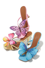 Load image into Gallery viewer, Mariposa Butterfly Mule Heels - Blue
