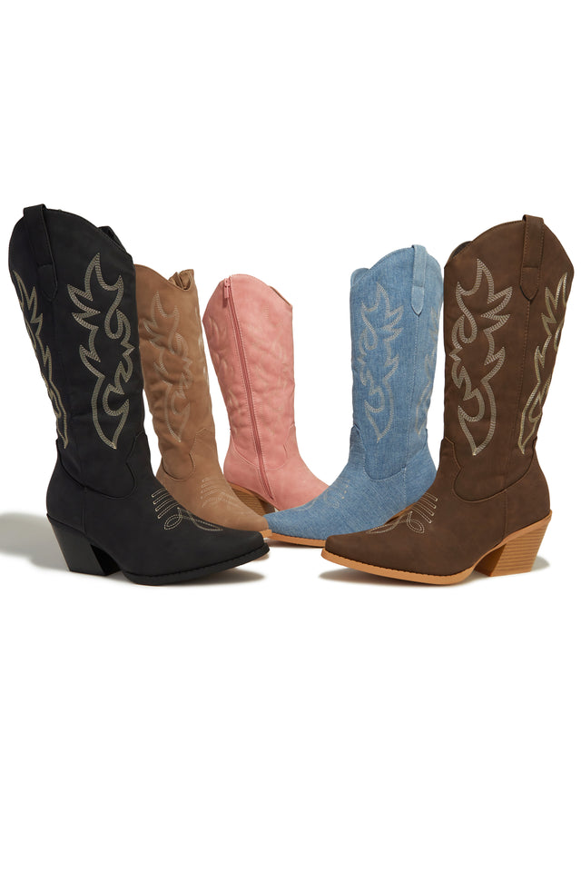 Load image into Gallery viewer, All Colors Available - Black, Tan, Pink, Denim and Brown Cowgirl Boots
