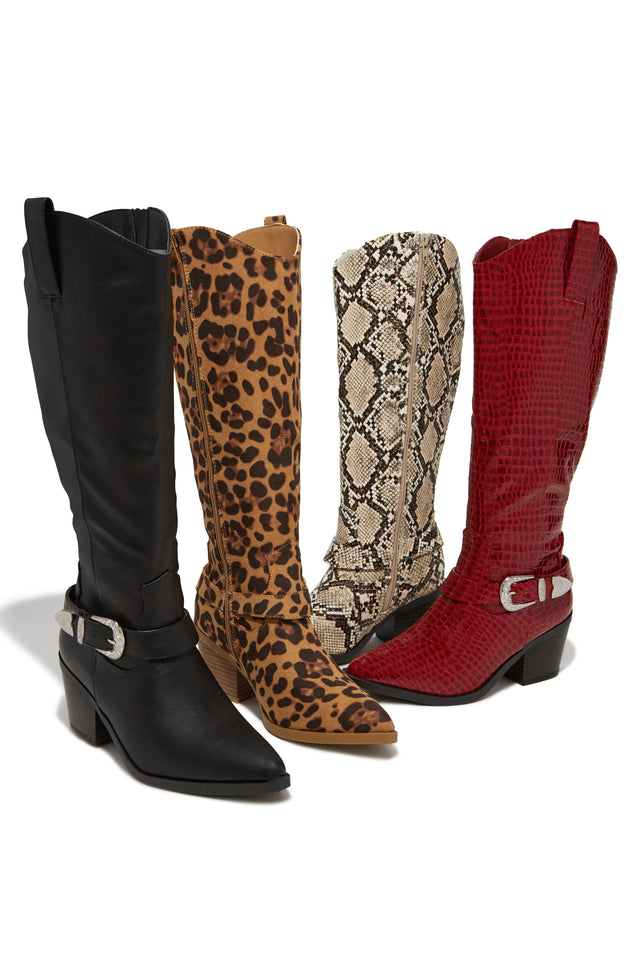 Load image into Gallery viewer, Zelia Western Cowgirl Boots - Leopard
