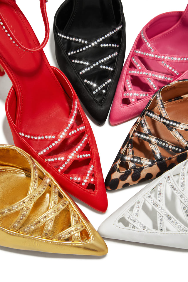 Load image into Gallery viewer, Tanalee Embellished High Heel Pumps - Red
