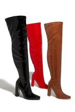 Load image into Gallery viewer, Ericka Block Heel Over The Knee Boots - Tan
