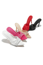 Load image into Gallery viewer, Kari Embellished High Heel Mules - Red
