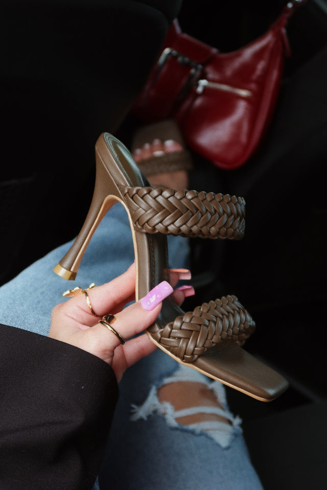 Allona Braided Strap Mules - Brown