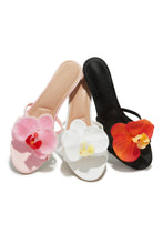 Load image into Gallery viewer, Alyssa Rosette Mid Heel Mules - Pink
