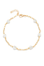 Load image into Gallery viewer, Pearl and Gold Anklet
