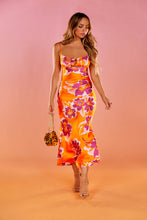 Load image into Gallery viewer, Pink and Orange Floral Maxi Dress
