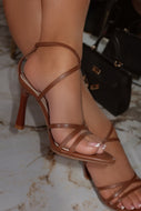 Antonia Strappy Mid Heels - Brown