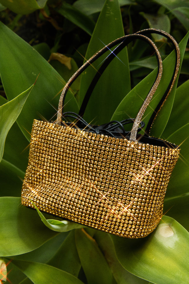 Load image into Gallery viewer, Aryzia Embellished Top Handle Bag - Gold
