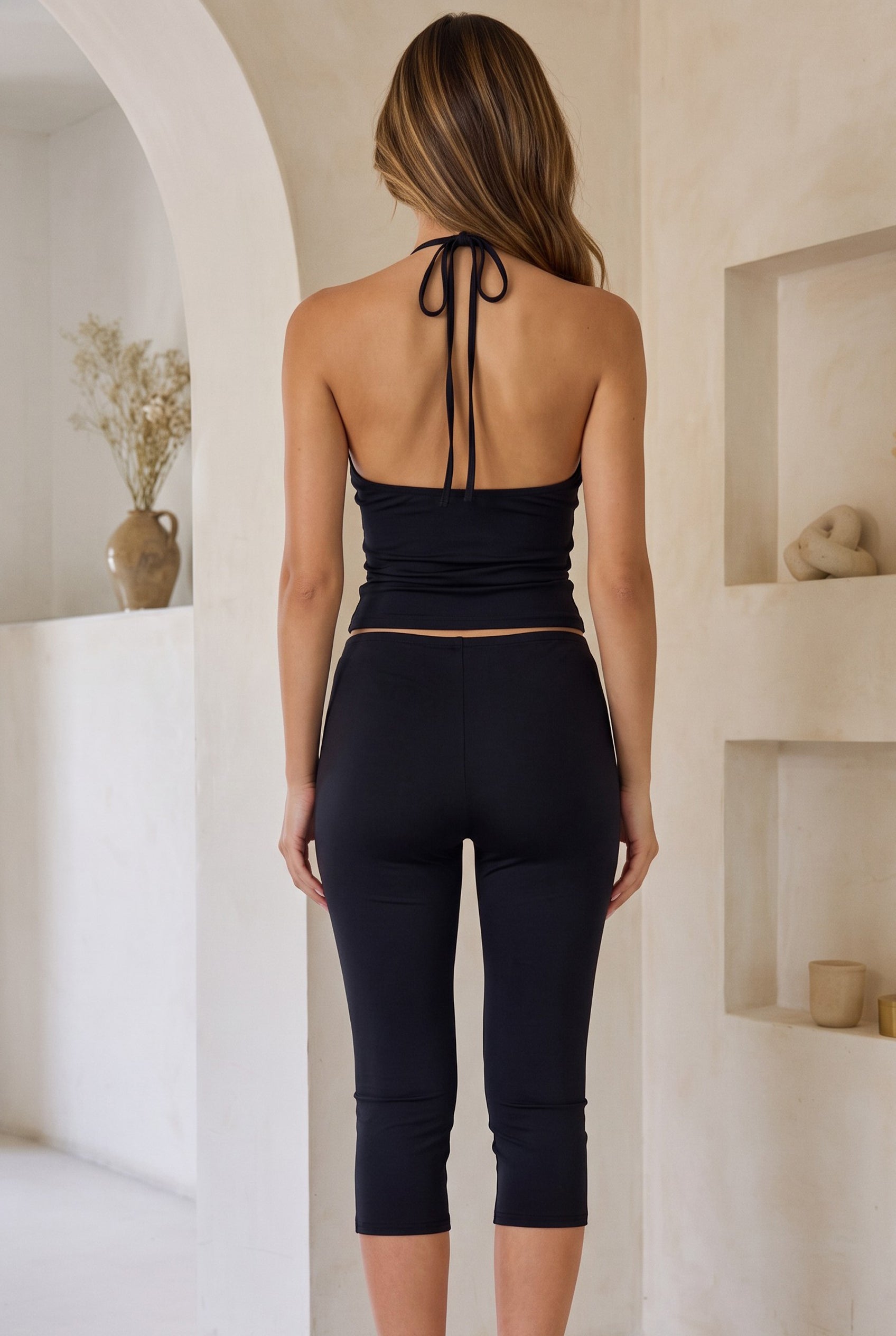 Black Halter Capri Pants Set | Ashanti Set | Miss Lola – MISS LOLA