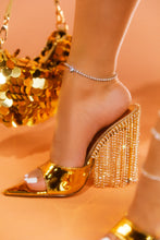 Load image into Gallery viewer, Women Wearing Gold-Tone Mules
