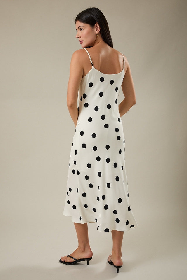 Load image into Gallery viewer, Audrey Polka Dot Midi Dress - White
