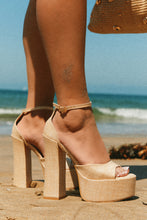 Load image into Gallery viewer, Baecation Platform Block High Heels - Natural
