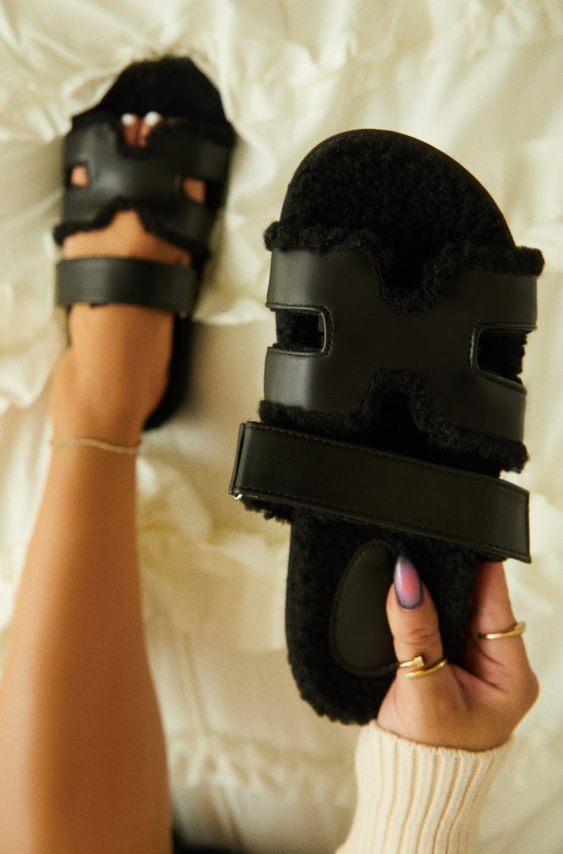Slip on sandals black sales