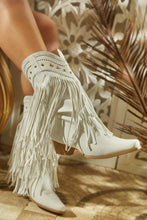 Load image into Gallery viewer, Bayley Fringe Cowgirl Boots - White
