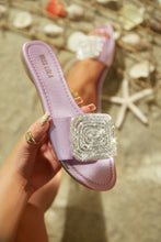 Load image into Gallery viewer, Beach Cocktail Embellished Slip On Sandals - Lavender
