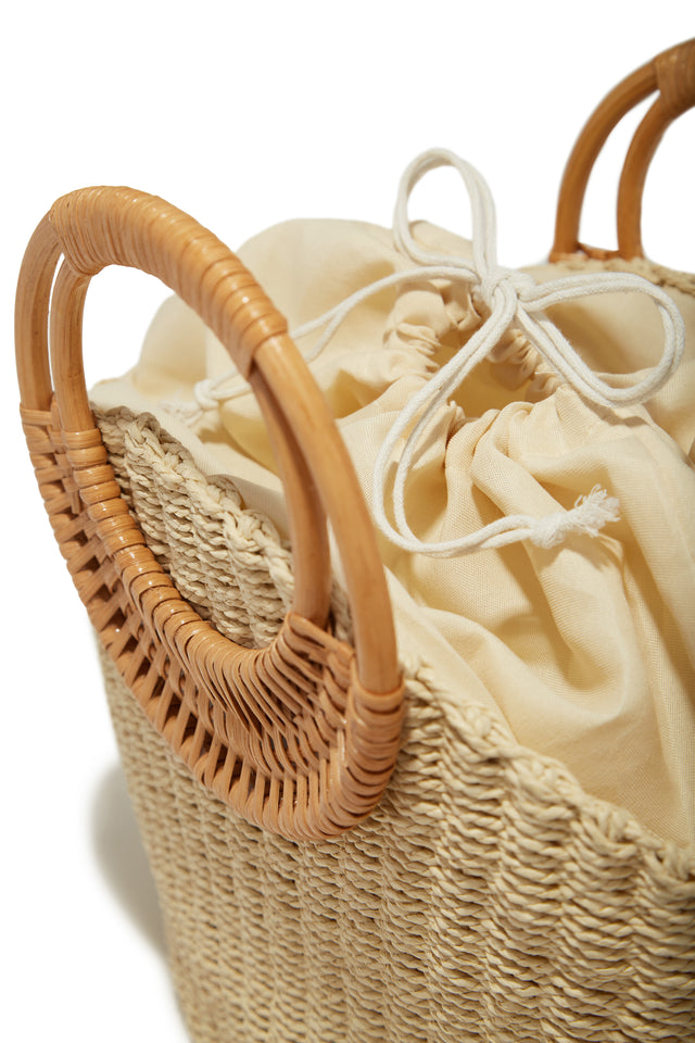 Load image into Gallery viewer, Ivory Vacation Bag with Drawstring Closure
