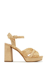 Load image into Gallery viewer, Natural Chunky Platform Vacation Heels
