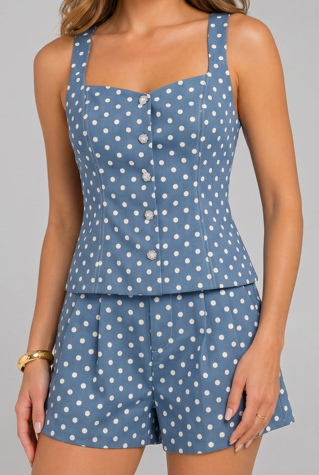 Load image into Gallery viewer, Beverly Polka Dot Top - Blue
