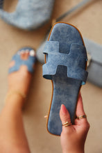 Load image into Gallery viewer, Women Holding Denim Slip On Sandals
