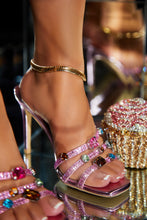 Load image into Gallery viewer, Birthday Drinks Embellished Mule Heels - Pink
