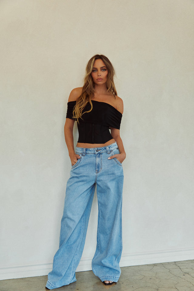 Load image into Gallery viewer, Lucca Wide Leg Pant - Denim
