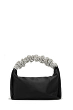 Load image into Gallery viewer, Black Satin Silver Handle Bag
