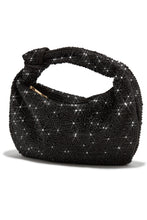 Load image into Gallery viewer, Black Embellished Top Knot Bag
