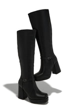 Load image into Gallery viewer, Hazelle Platform Block Heel Boots - Black
