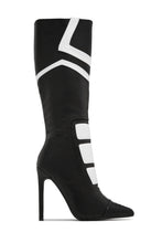 Load image into Gallery viewer, Midnight Sky Moto Style Knee High Heel Boots - Black
