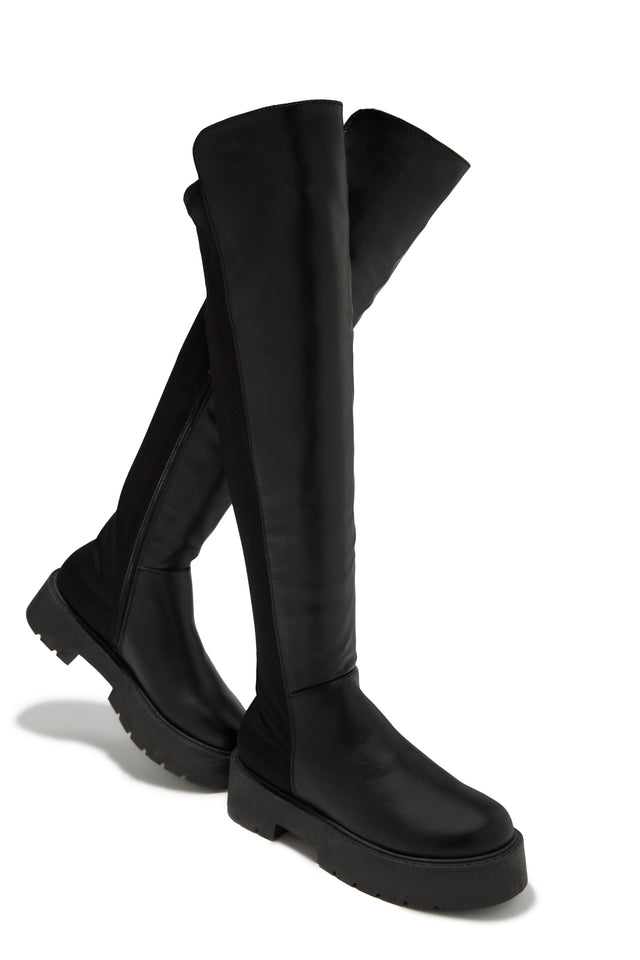 Load image into Gallery viewer, Maite Over The Knee Flat Boots - Black
