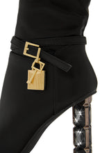 Load image into Gallery viewer, Samira Embellished Heel Over The Knee Boots - Black

