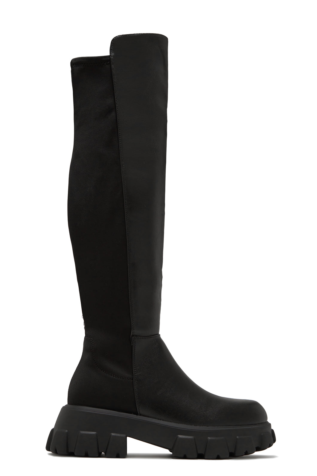 Fall Outfit Over The Knee Flat Boots - Black
