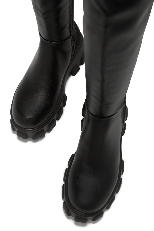 Load image into Gallery viewer, Fall Outfit Over The Knee Flat Boots - Black
