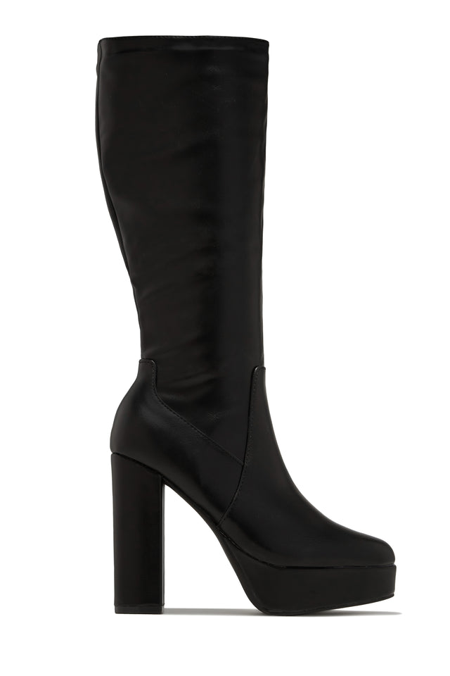 Load image into Gallery viewer, Ellie Platform Block Heel Boots - Black
