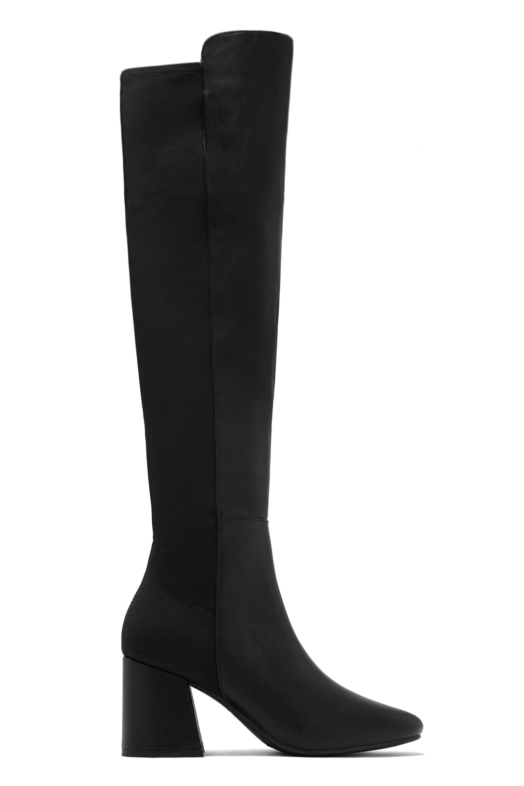 Sophia Block Heel Boots - Black